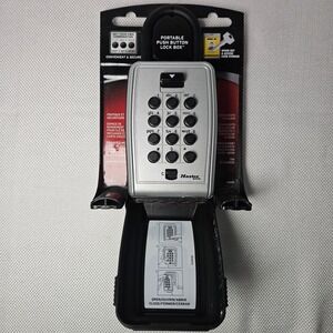 Master Lock 5422D SafeSpace Portable Push Button Key Lock Box Black Silver NEW